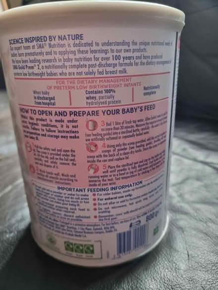 Photo of free SMA Gold prem 2 baby milk (Shirley, Croydon) #3