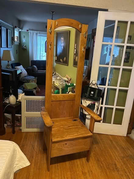 Photo of free Mirror back chair w. storage (Mortimer & Coxwell) #1