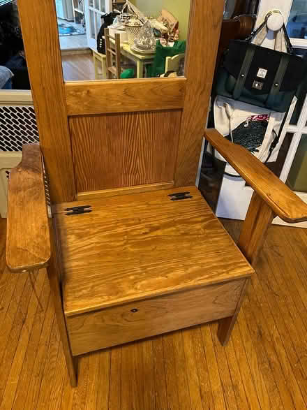 Photo of free Mirror back chair w. storage (Mortimer & Coxwell) #2