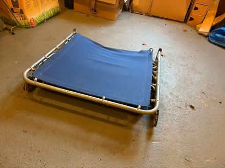 Photo of free Blue 1970s lounger or camping bed (Sutton Pools OX14) #2