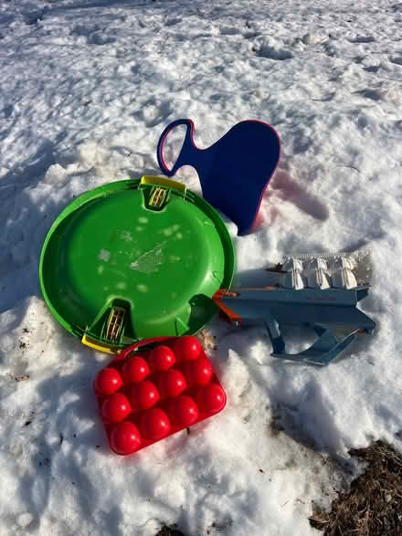 Photo of free Snow disc sled and snowball toys (Flemington) #1