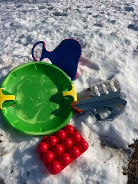 Photo of free Snow disc sled and snowball toys (Flemington) #2