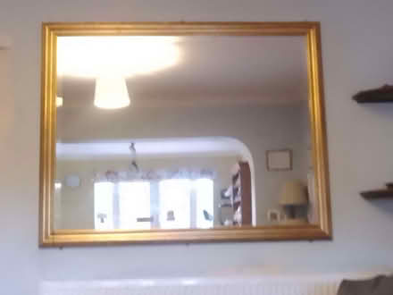 Photo of free Large mirror 62 in by 40 in. Antiqued gold frame. (Carrick Knowe EH12) #1