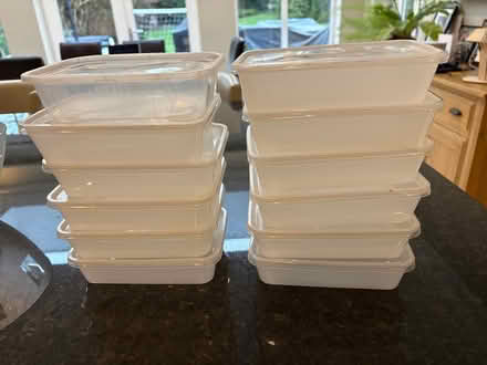 Photo of free 12 x stacking plastic containers (Southfields SW19) #1