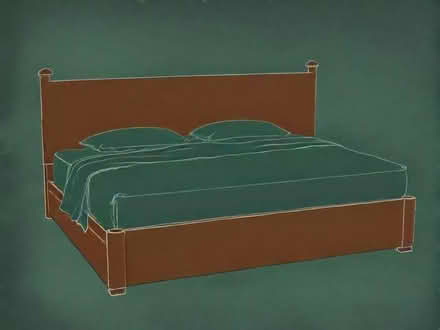 Photo of free Dark brown leather king sized bed (Greenstead CO4) #1