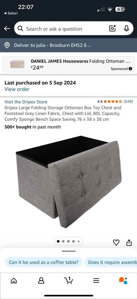 Photo of free Ottoman grey fabric (Edinburgh EH8) #1
