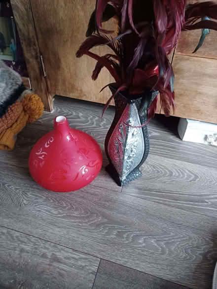 Photo of free 2 vases 1 with red feathers (Seacroft LS14) #1