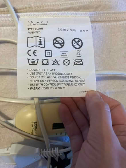 Photo of free Electric underblanket (Seven sisters near overground) #2