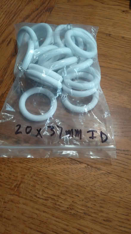 Photo of free Wooden curtain rings, white (East Peckham, Kent TN12) #1