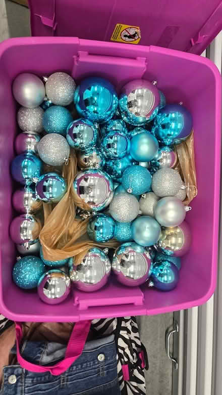 Photo of free Tub full of glass ornaments (Streamwood near HS) #1