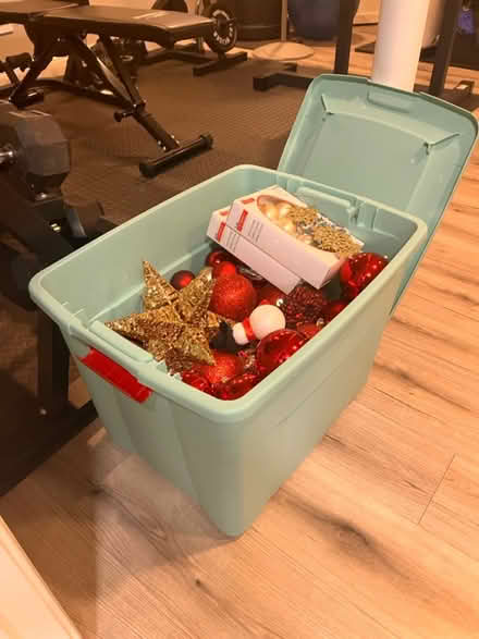 Photo of free Tote full of mostly red ornaments (60015) #1