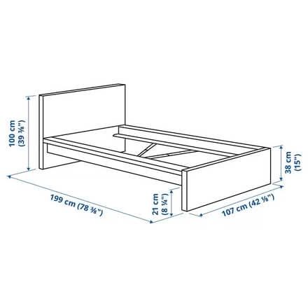 Photo of free IKEA MALM Bed frame, high, white/Luröy, standard single (Grenoside S35) #2