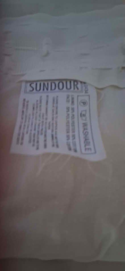 Photo of free curtains in beige and red leaf with tie backs (Wigmore LU2) #2