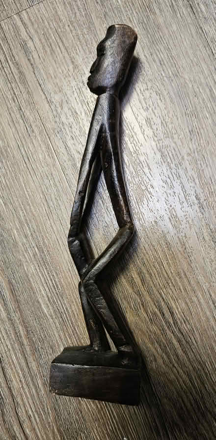 Photo of free Small wooden African Man statue (S. Mary Ave, Sunnyvale) #2