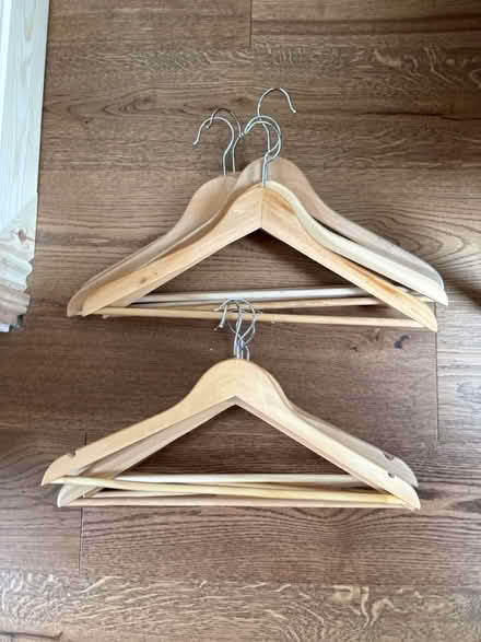 Photo of free 10 Wooden Clothes Hangers (Chiswick W4) #1