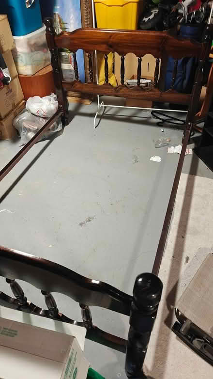 Photo of free Double bed frame (2808 Tradewind Dr., Miss.) #1