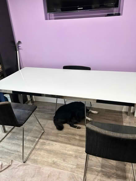 Photo of free IKEA white glass table &6 chair set (B31 4QH) #3