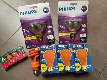 Photo of free Amber bulbs & flood light bulbs (Montclair) #1