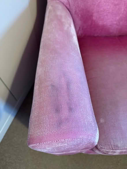 Photo of free Small pink velvety Armchair (Market Harborough LE16) #3