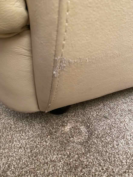 Photo of free Two Cream Leather Sofas (Weymouth) #3