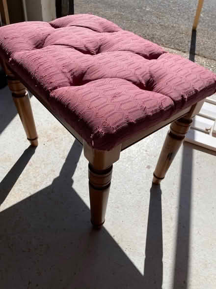 Photo of free Pine upholstered stool (Earnley PO20) #3