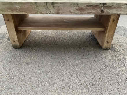 Photo of free Large heavy oak garden coffee table (Oldcotes S81) #1