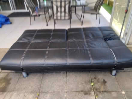 Photo of free Black vinyl sofa bed (Christies Beach) #2