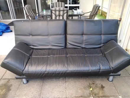 Photo of free Black vinyl sofa bed (Christies Beach) #1