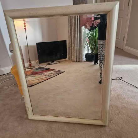 Photo of free Mirror, crackle glaze cream frame (Broadbridge Heath, RH12) #1
