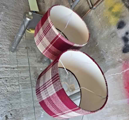 Photo of free Large checked lampshades (Chatham) #1