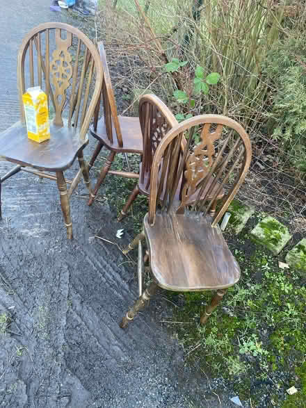 Photo of free 4 dining room chairs (Golborne) #1