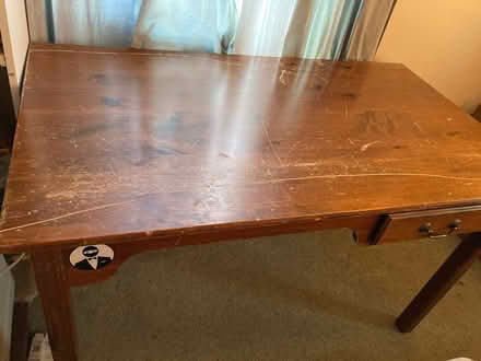Photo of free Sturdy wooden desk (East Arlington) #1