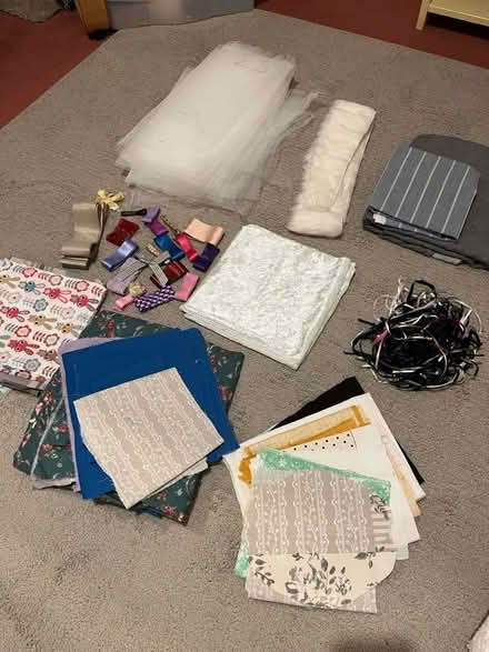 Photo of free Fabric and ribbon for crafting/sewing (Hobson NE16) #2