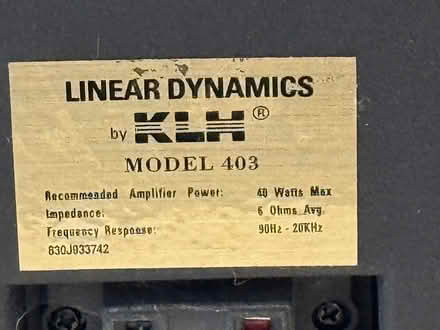 Photo of free KLH - Pair of Speakers (Westminster) #2