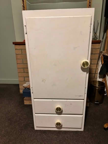 Photo of free Vintage White Wood Cabinet / childs wardrobe (AB10) #2
