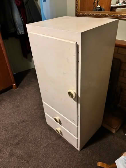 Photo of free Vintage White Wood Cabinet / childs wardrobe (AB10) #1