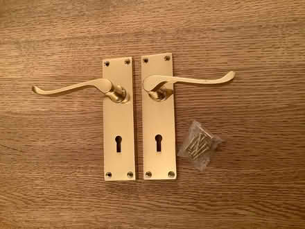 Photo of free Polished Brass Lever Lock Door Handles (Thorney Leys OX28) #1