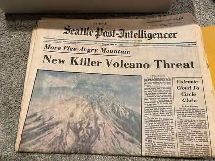 Photo of free newspapers about Mt. St. Helens (downtown Edmonds) #4
