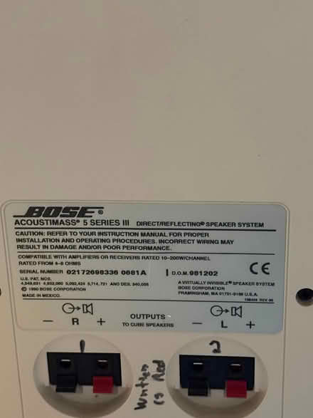 Photo of free Bose Acoustimass 5 Subwoofer (Westminster) #3