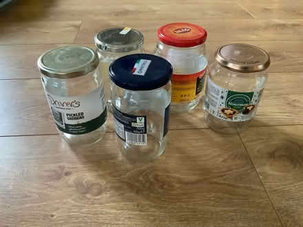 Photo of free Large glass jars and lids (Riseley, Bedford) #1