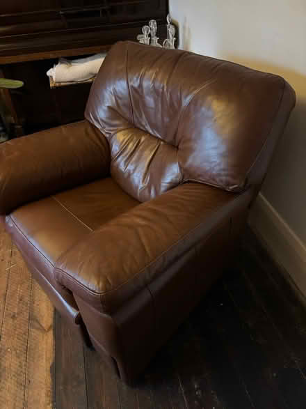 Photo of free 2 Large Leather Armchairs-1 Recline (Sydenham Hill, SE26) #1