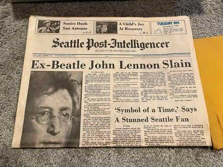 Photo of free historic newspapers - John Lennon (downtown Edmonds) #3