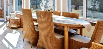 Photo of free wicker / cane glass table chairs (Long eaton NG10) #1