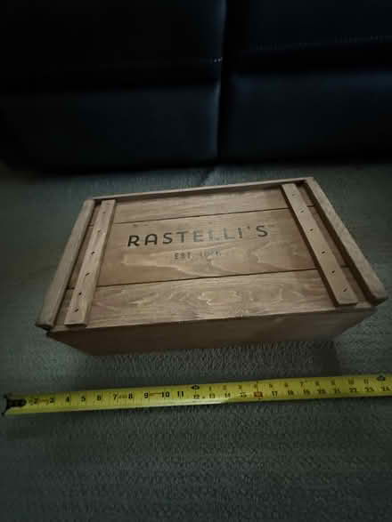 Photo of free Wooden box with sliding lid (Woburn - four corners) #1