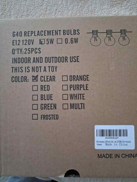 Photo of free 25 g40 5W replacement bulbs clear (Highlands, NJ) #2