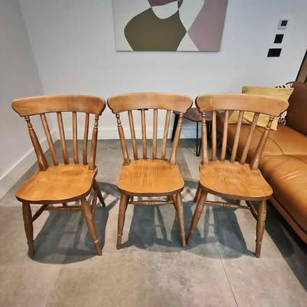 Photo of free 3 x wooden dining chairs (Dun Laoghaire) #1