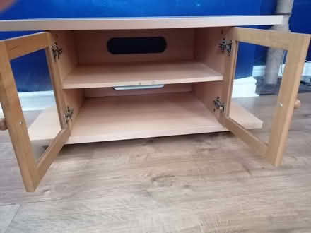 Photo of free Tv / media unit .wooden with glass doors (Larches PR2) #3
