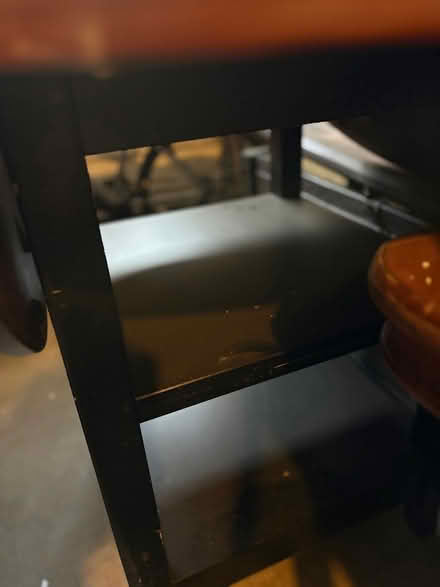 Photo of free Round Wooden Table w Wine Rack (Warrendale) #3