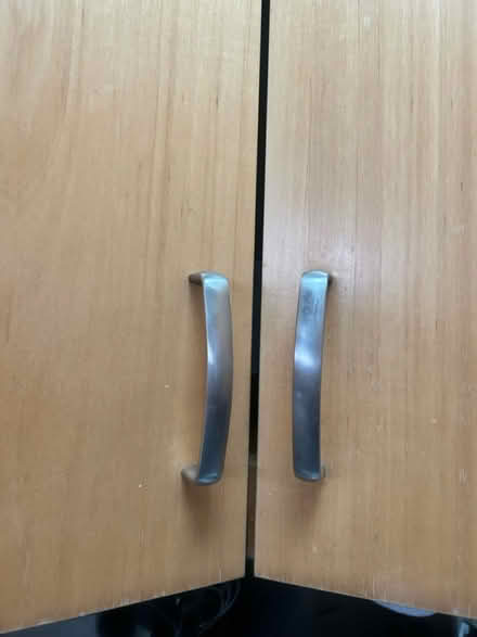 Photo of free 28 4” brushed nickel handles (Walnut Creek) #2