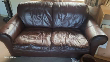 Photo of free Dark brown leather sofas x 2 . (Brampton - Appleby CA16) #1
